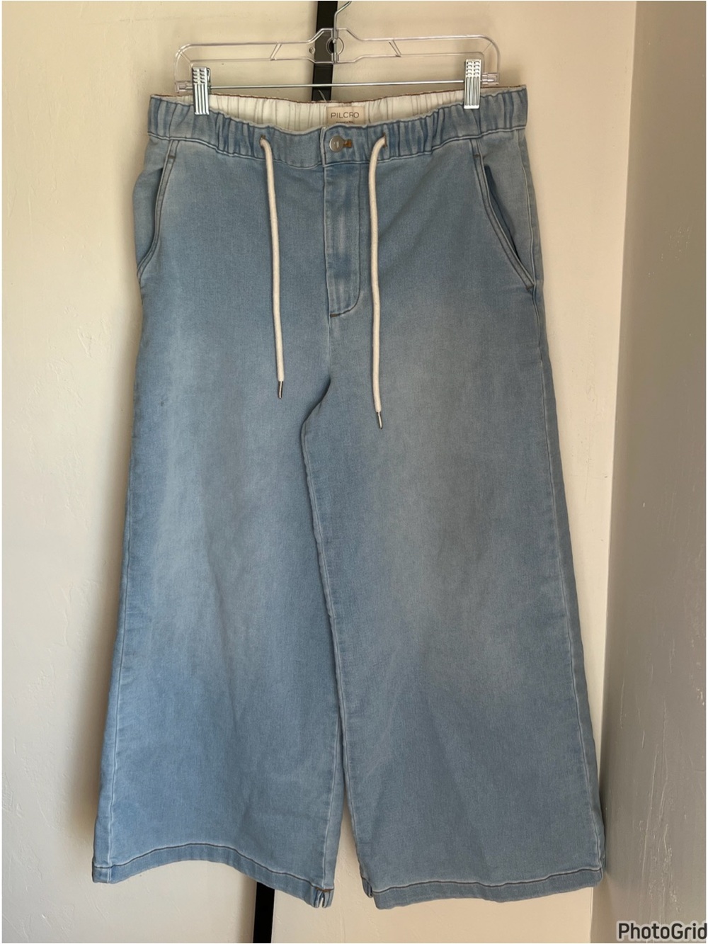 Anthropologie Pilcro Denim Knit Pull On Pants large - Picture 3 of 6